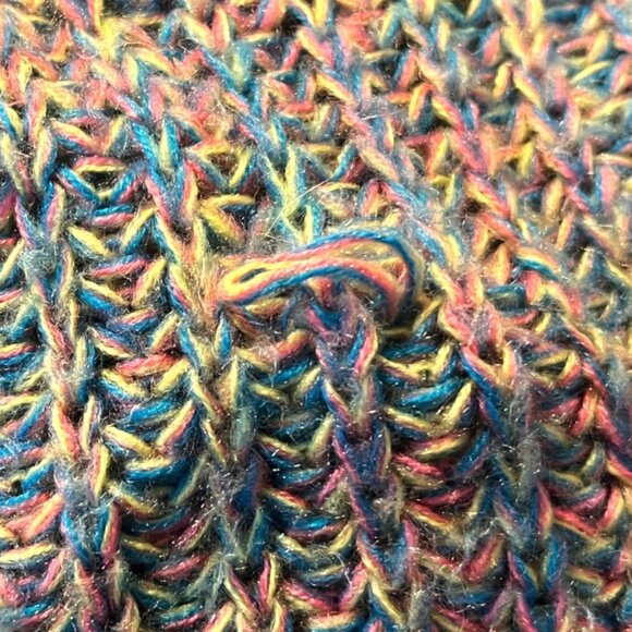 Wet Seal Chunky Knit Cardigan Sweater Pastel Womens Juniors XS Wool 80s Cottage - Picture 10 of 10